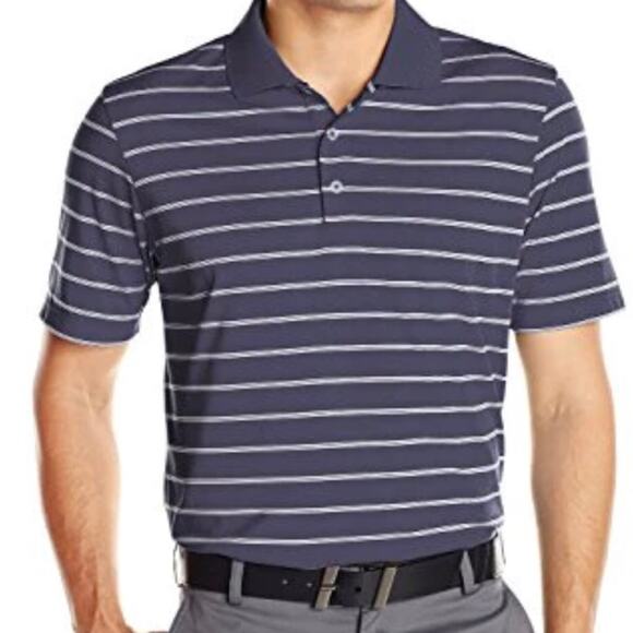 adidas Other - ADIDAS GOLF MEN'S PUREMOTION 2-COLOR STRIPE POLO, NAVY BLUE AND WHITE SIZE Small